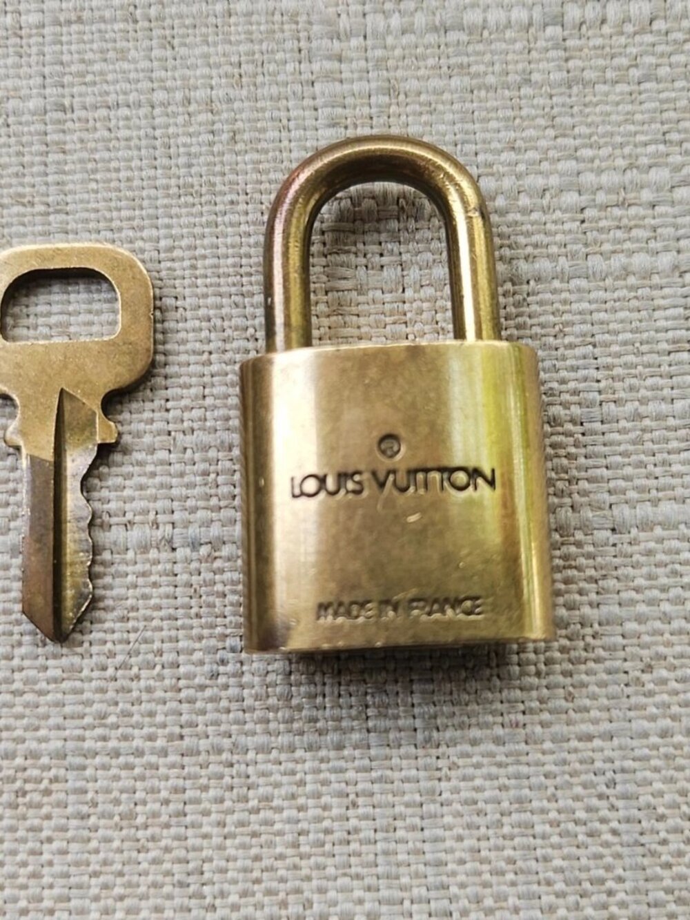 Vintage Louis Vuitton Key Lock Pendant Necklace Gold Tone Padlock Made in France - Picture 5 of 12